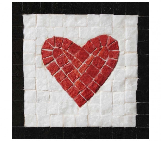 Mozaika z kamieni serce